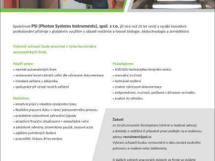 Montážní technik strojních zařízení