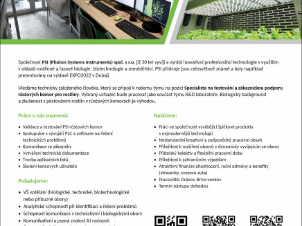 Specialista na testování a zákaznicou podporu